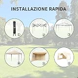 ISE - 3 x 3 m Garden Gazebo Tent Reception Pavilion Aluminium Foldable, Sturdy, Waterproof with 4 Side Walls for Gardens, Parties, Camping, Festivals, Beer, UV50 + - 6