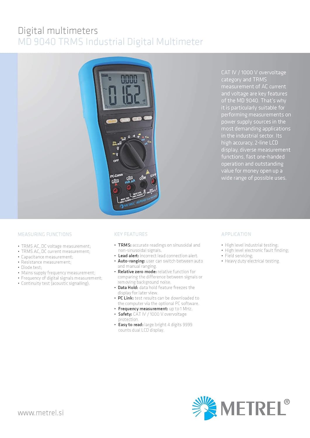Metrel MD 9040 Key Features Overview