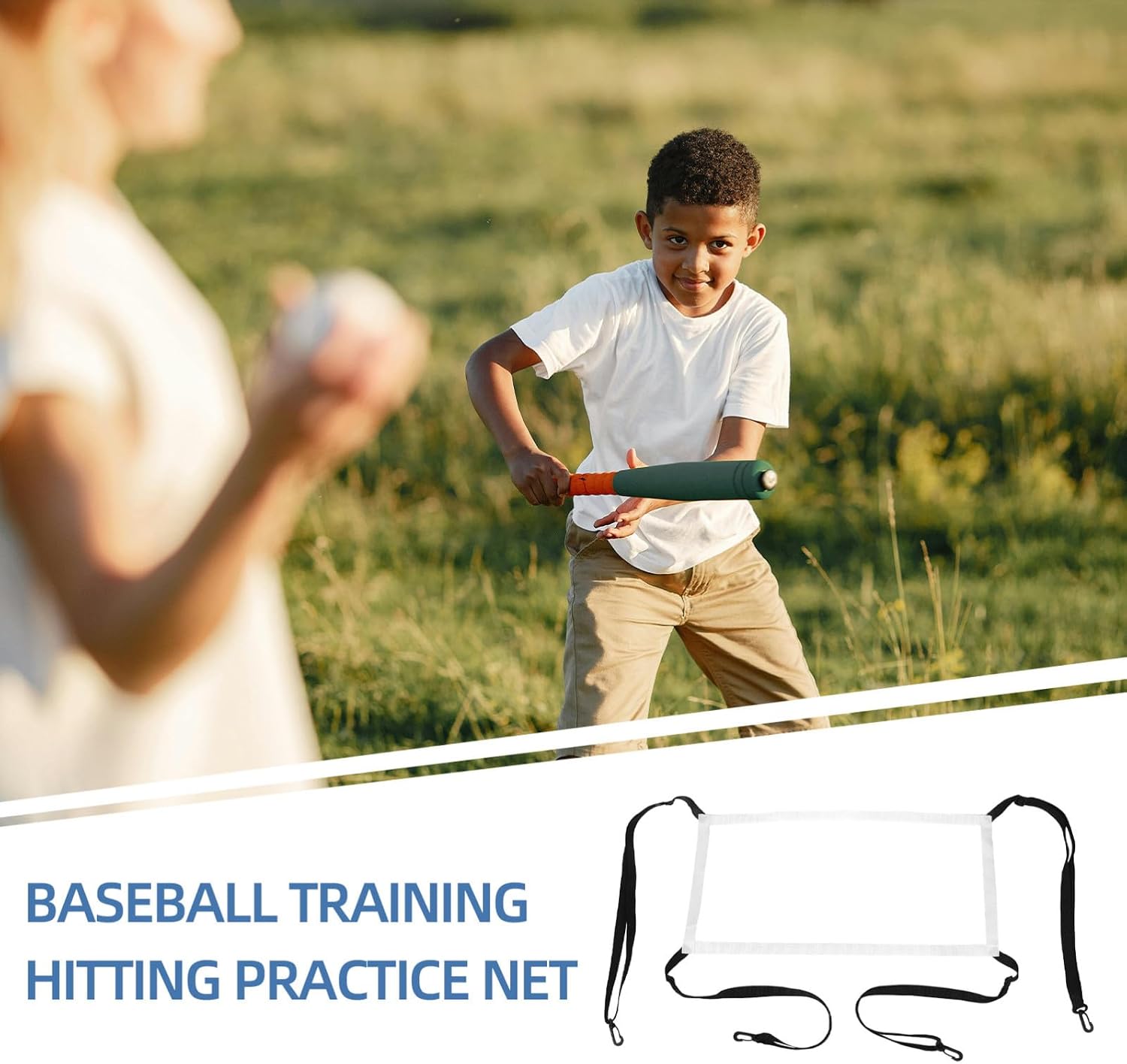 Adjustable Baseball and Softball Pitching Target Net with Hitting Zone for Hitting and Throwing Practice, Portable Batting Cage Training Aid for Team Sports and Skill Development