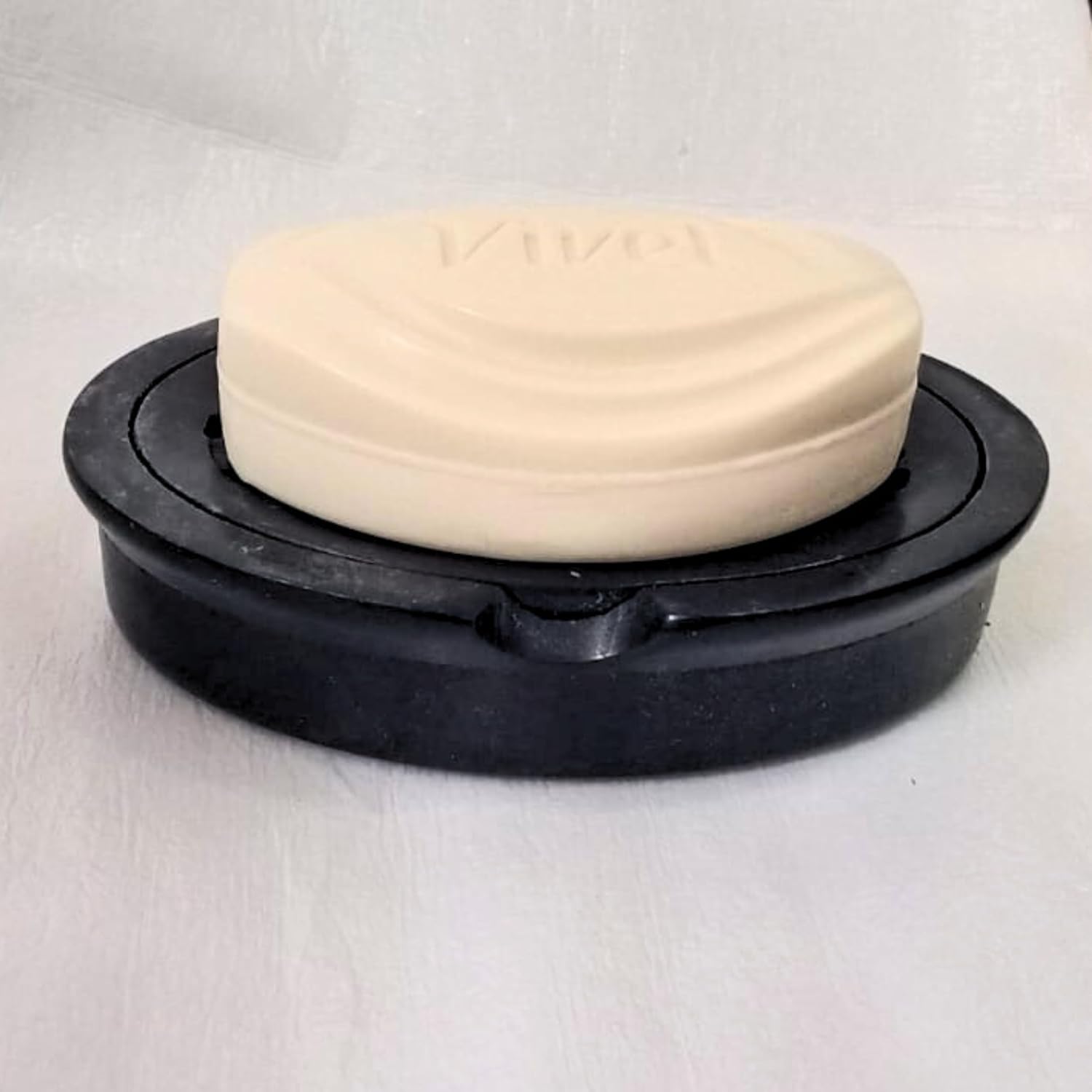 Handmade Soapstone Soap Dish 4.75 Inch 350g | Hand Carved Soap Holder Tray with Marble Look Finish | Bathroom Soap Saver, Drainage Soap Case, Decorative Bath Accessory for Kitchen, Sink & Vanity