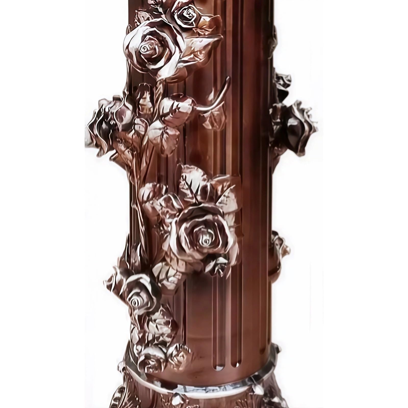Decorativo Reloj de Piso Cuarzo Silencioso Adornado Columna Pedestal para la Oficina