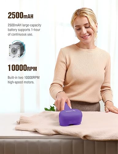 Miniatura 3 de VASSON Afeitadora de tela, removedor eléctrico de pelusas, afeitadora de pelusa recargable, afeitadoras de suéter para quitar pelusas, removedor de