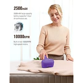 VASSON Fabric Shaver, Electric Lint Remover, Rechargeable Lint Shaver, Sweater Shavers to Remove Pilling, Large Fuzz Remover for Clothes Couch Furniture (Purple)