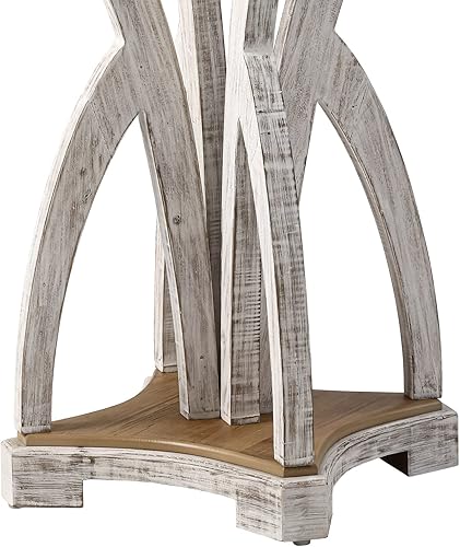 Miniatura 5 de Juego de 2 mesas auxiliares de granja, mesa auxiliar de MDF, para sala de estar, mesa de café con acento de aperitivos para dormitorio