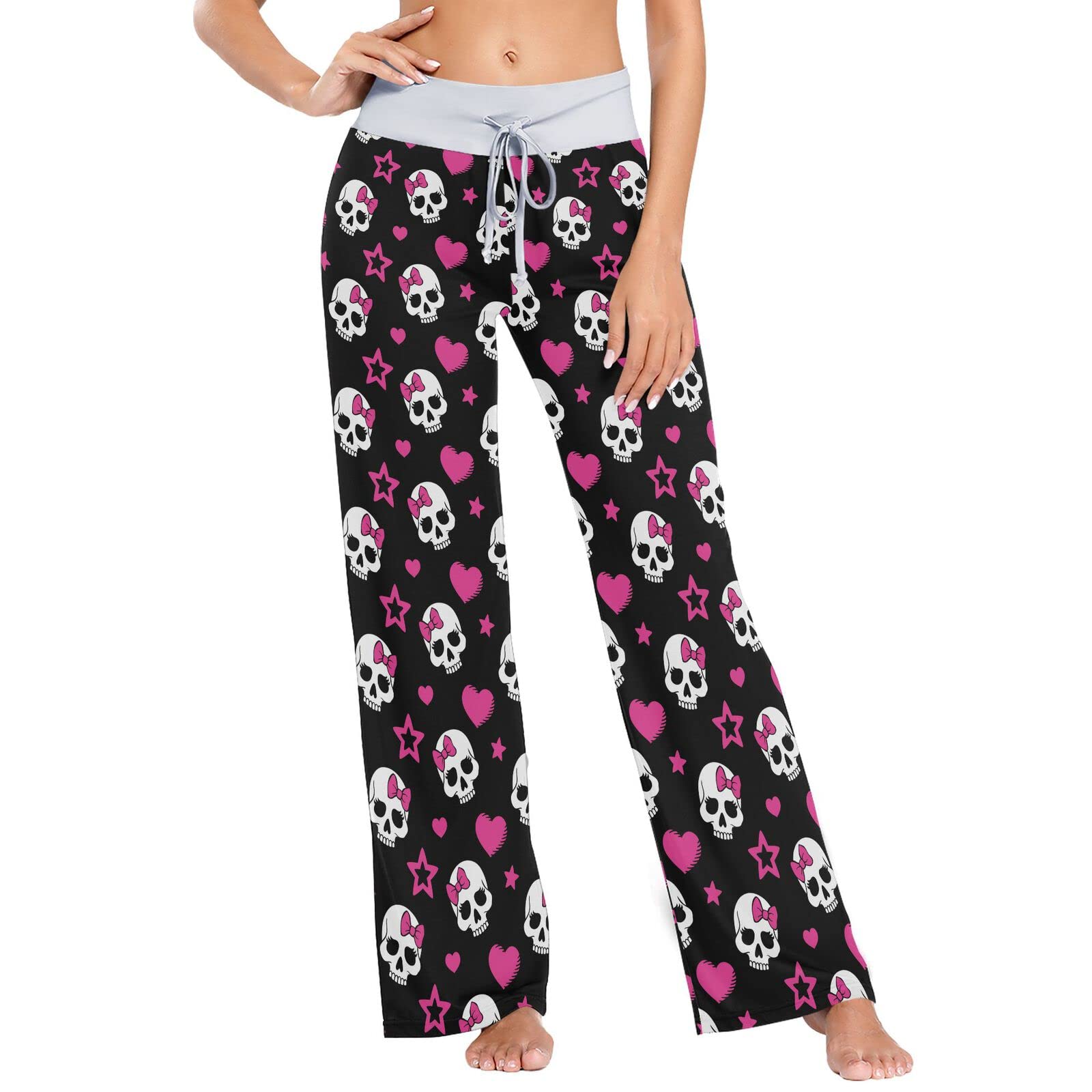 Oarencol Womens Pajama Pants Soft Sleepwear Drawstring Wide Leg Lounge Long Bottoms XS-XL