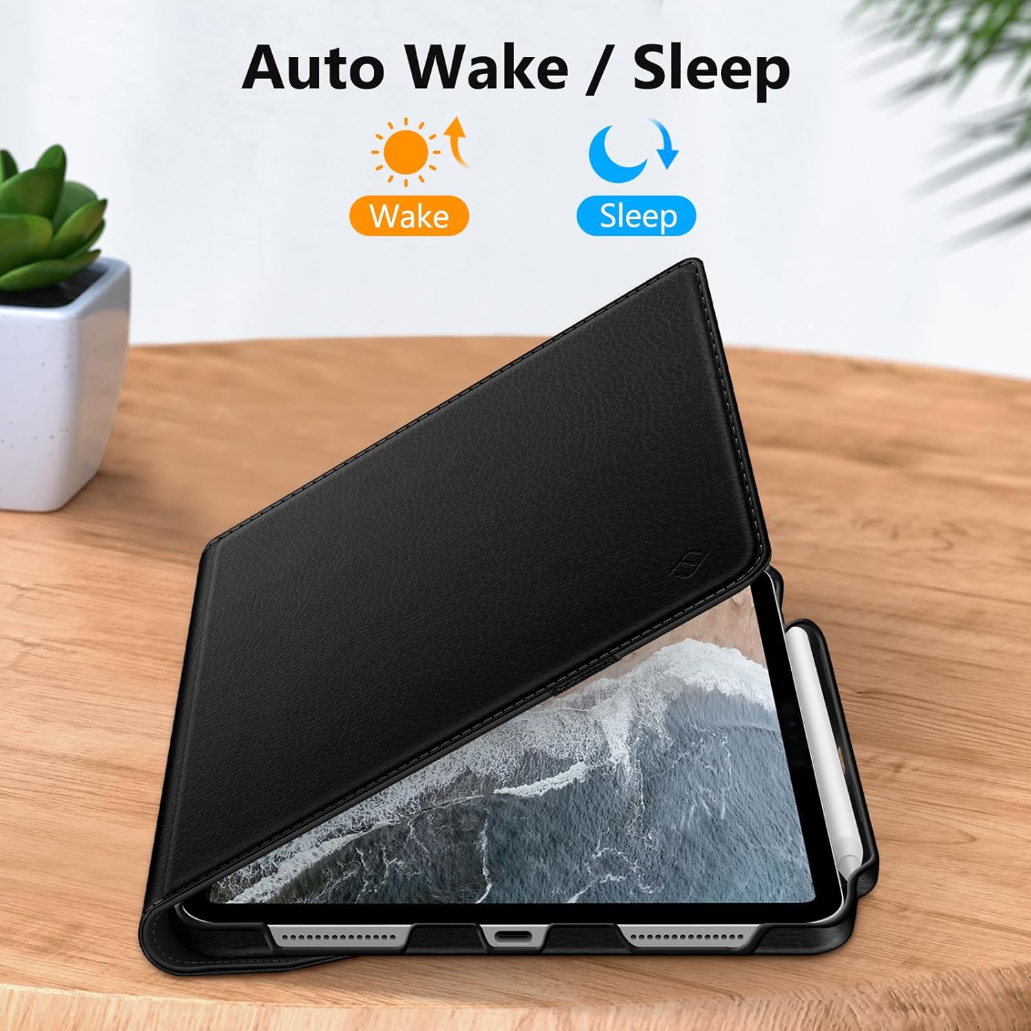 Fintie Rotating Case for iPad Pro 11-inch (M5) 2025 / (M4) 2024 - [Built-in Pencil Holder] 360 Degree Swiveling Smart Stand Protective Cover, Auto Sleep/Wake, Black - Image 8