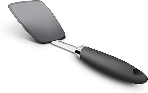 Espátula de silicona antiadherente, higiénica, sólida, resistente al calor, flexible, color negro