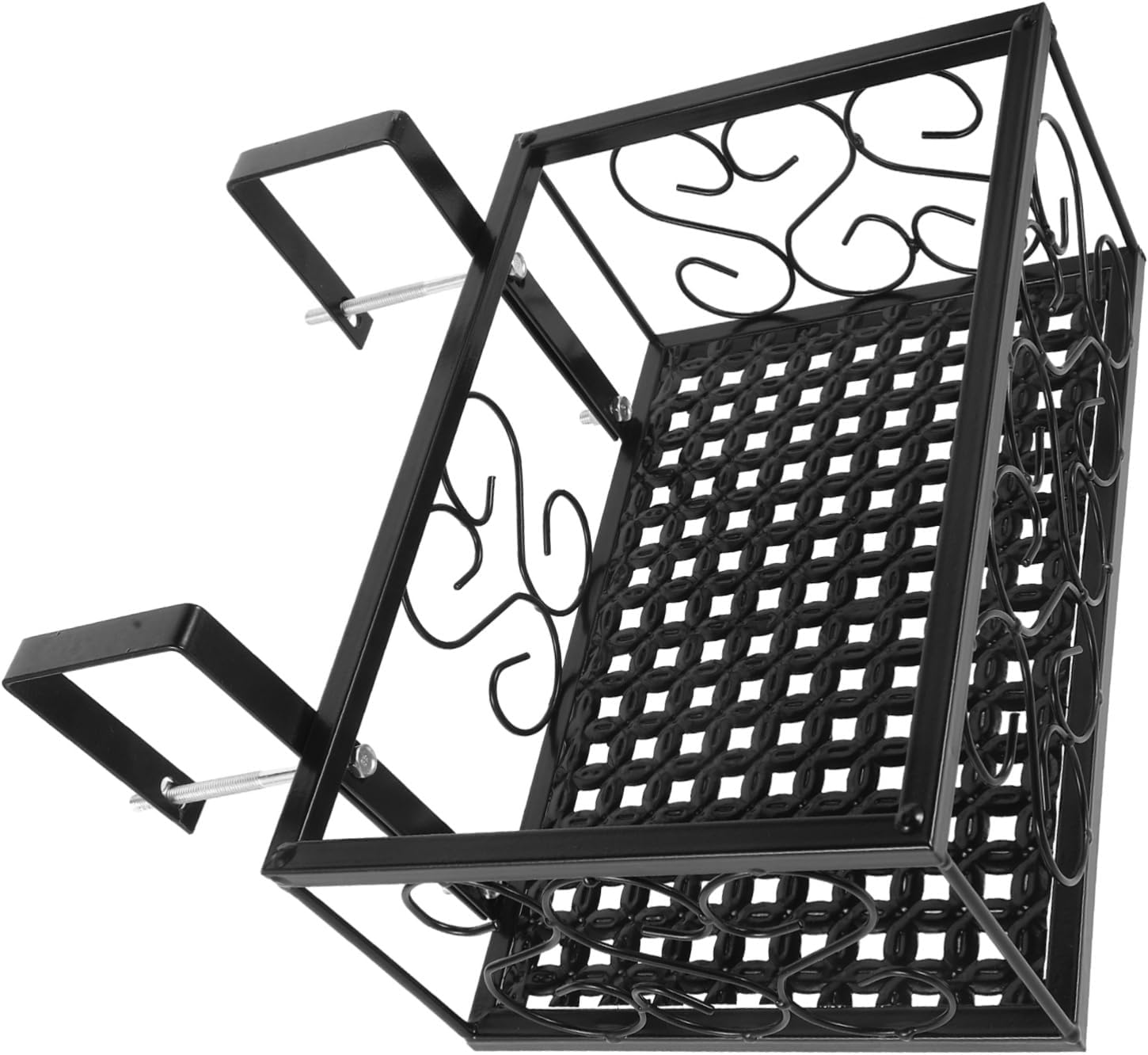 Balcony Hanging Plant Rack Sturdy Flowerpot Holder for Outdoor Use Space-saving Design for Railing and Walls for Plants and Garden Decor Black