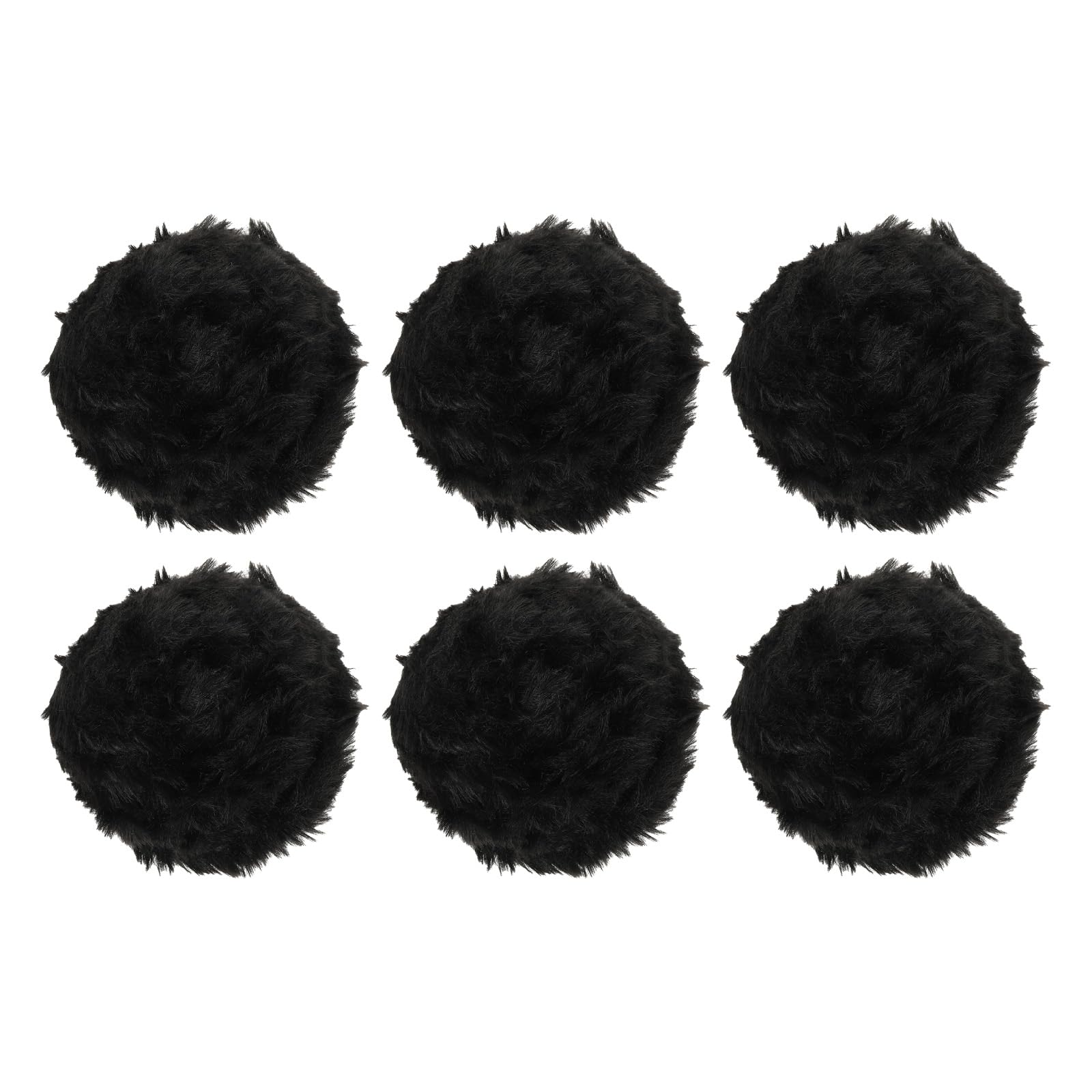 PATIKIL 6 Pz Filato Pelliccia per Uncinetto, 35 iarde X 0.8"OD X 50g Morbida lana finta pelliccia da Lavorare a Maglia, Fai Da Te e Uncinetto, Nero