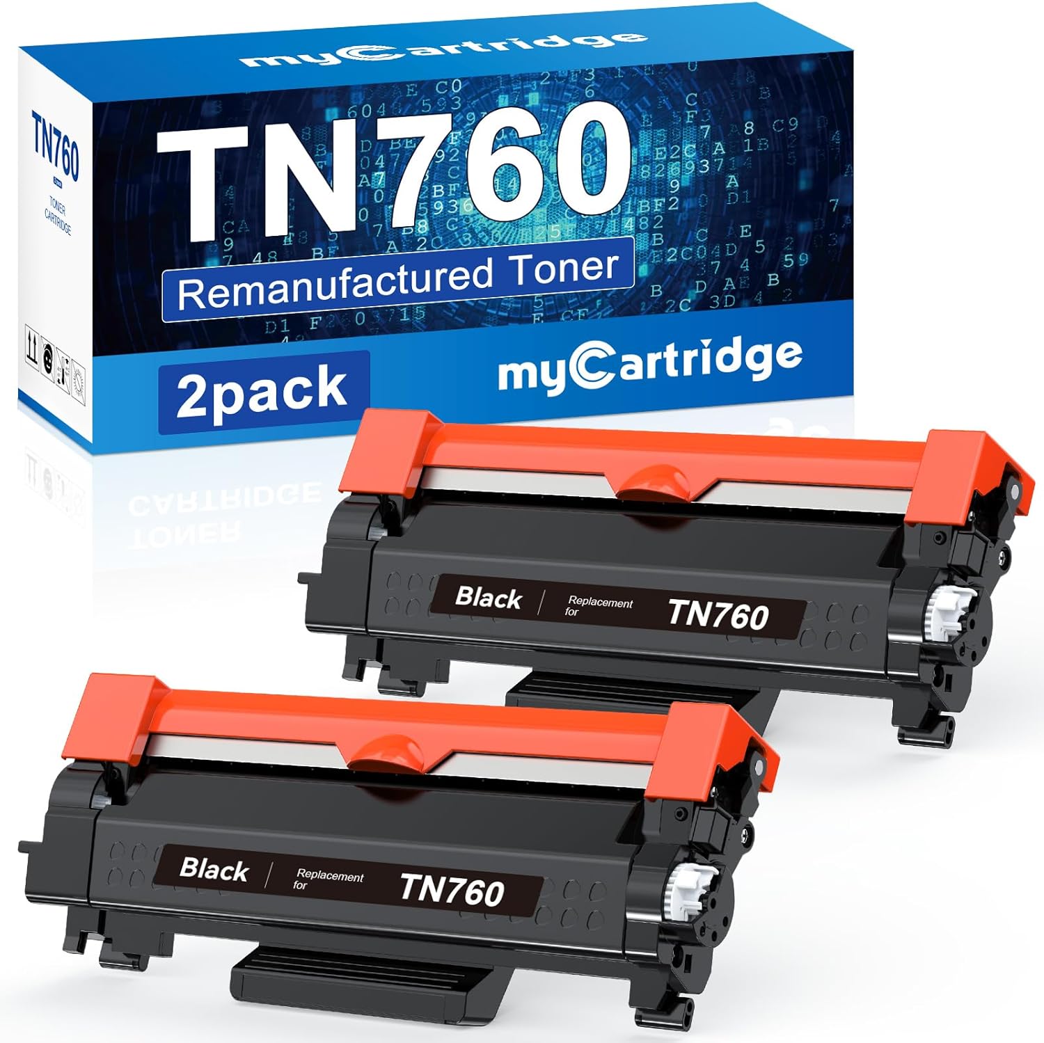 myCartridge Remanufactured Toner Cartridge Replacement for Brother TN760 TN-760 TN730 TN-730 for MFC-L2710DW MFC-L2750DW HL-L2350DW HL-L2370DW HL-L2395DW HL-L2390DW Printer(Black,TN760 2Pk) TN760 Black Toner