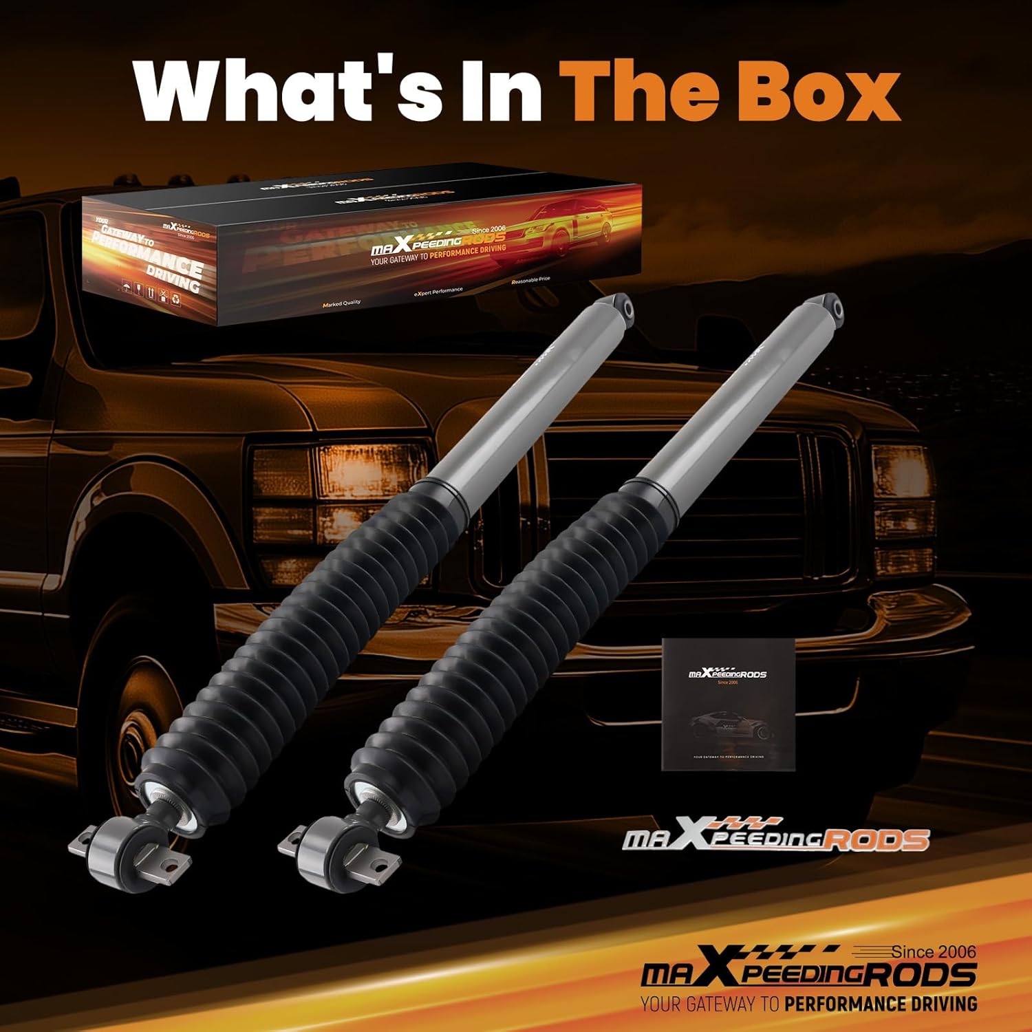 maXpeedingrods 0-4" Rear Shocks for Ford Excursion 2000-2005 2WD 4WD
