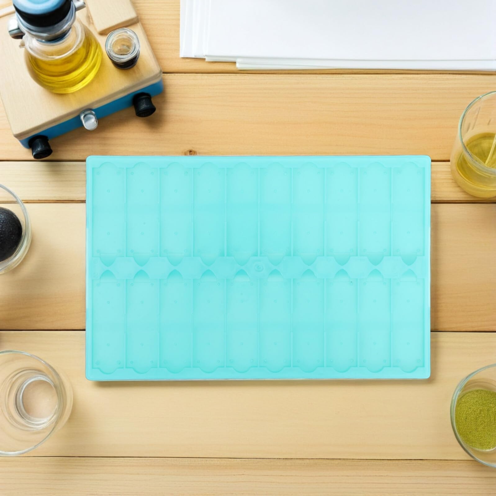 POPETPOP Soporte Diseño Ahorrador de Espacio de Plástico Verde y Experimentos de Diapositivas de Almacenamiento y Fácil Limpieza para Observación Celular Pack de 5 para Laboratorio