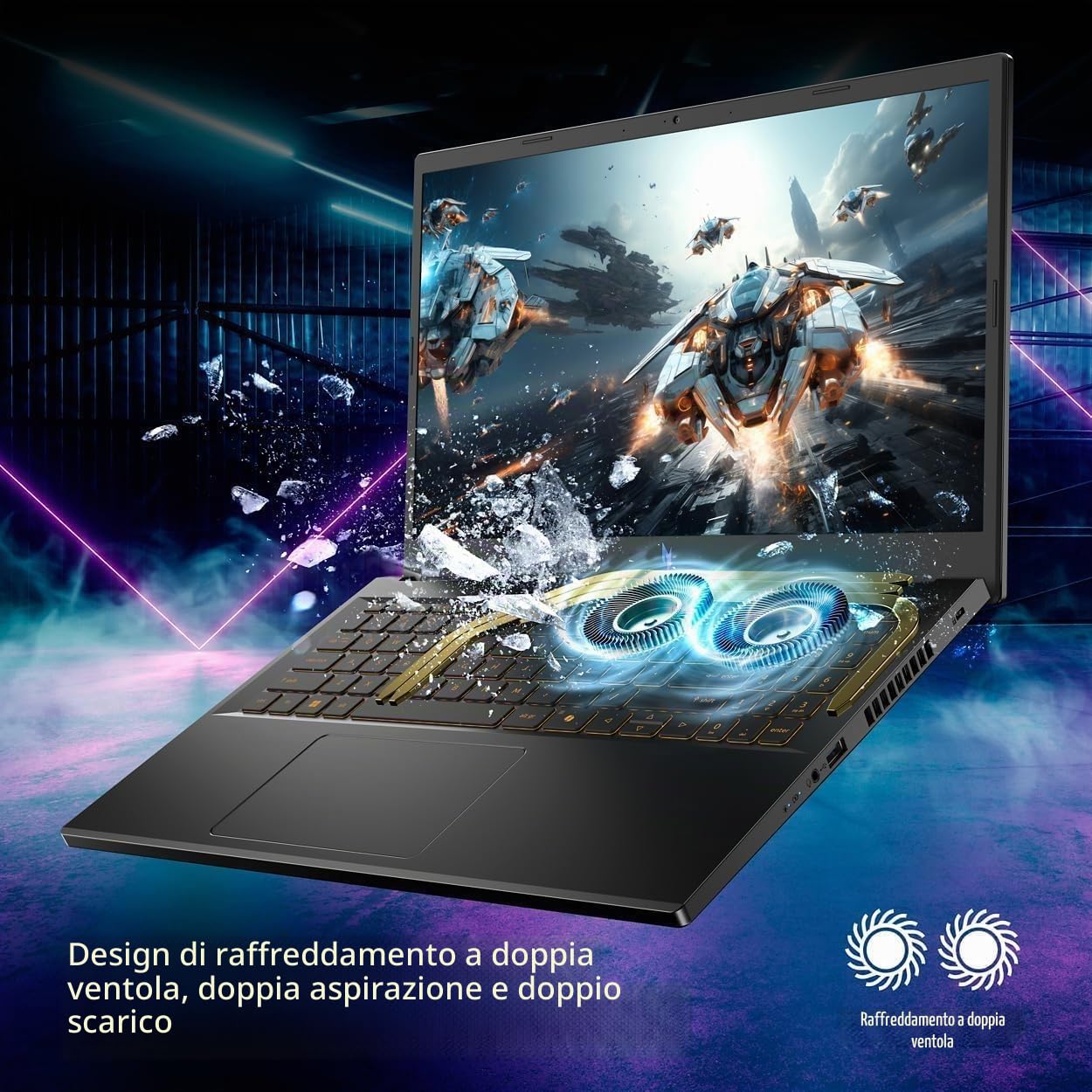 ASUS TUF Gaming Laptop Ryzen7 7735HS – A16 WUXGA 165Hz 100% sRGB – AMD Radeon RX7600S Beat RTX3060 – Tastiera retroilluminata – Thunderbolt4 – Wi-Fi6 – Cavo HDMI (RAM DDR5 da 32 GB, SSD PCIe da 1 TB)