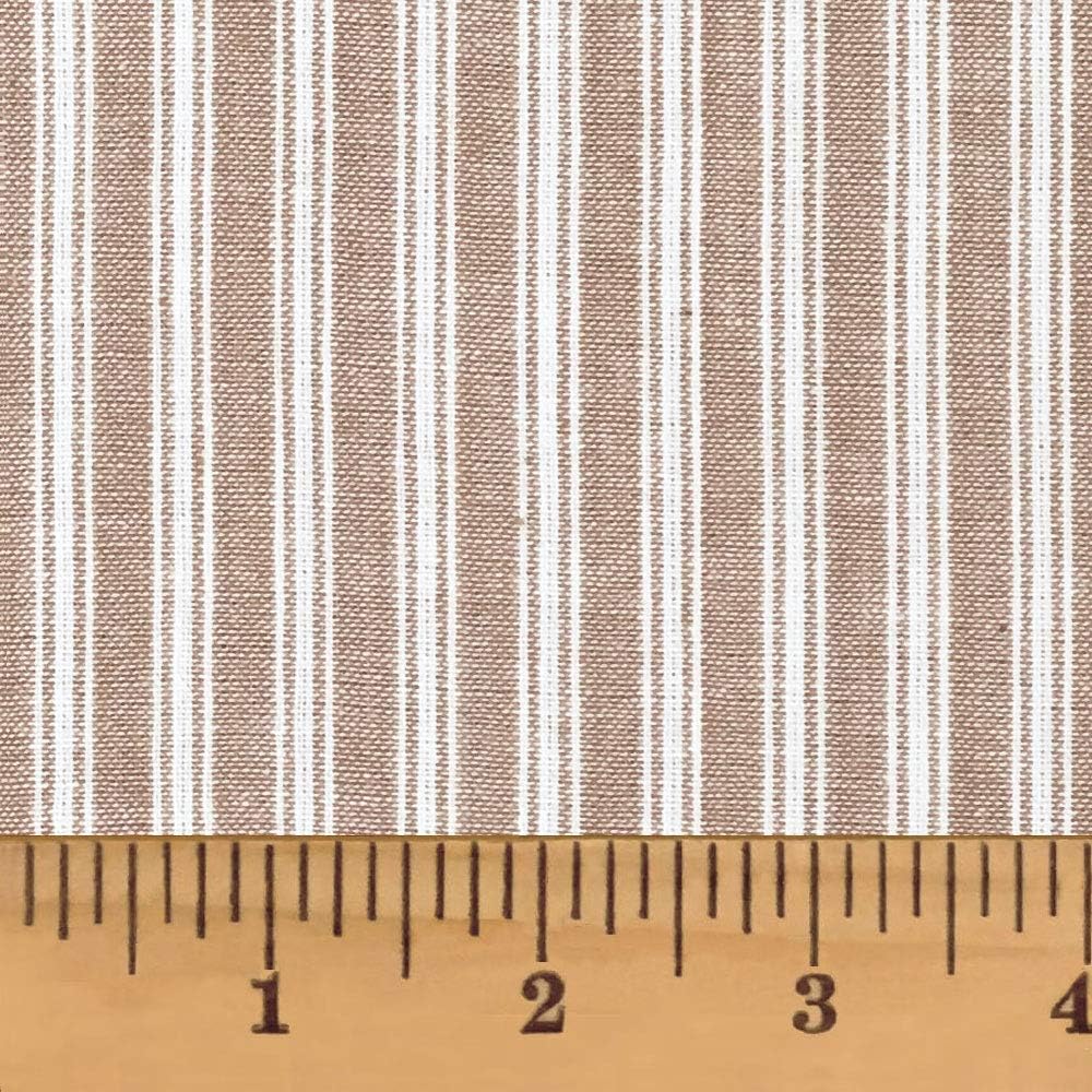 Oatmeal Ticking Stripe Cotton Homespun Fabric by JCS - Sold by The Yard