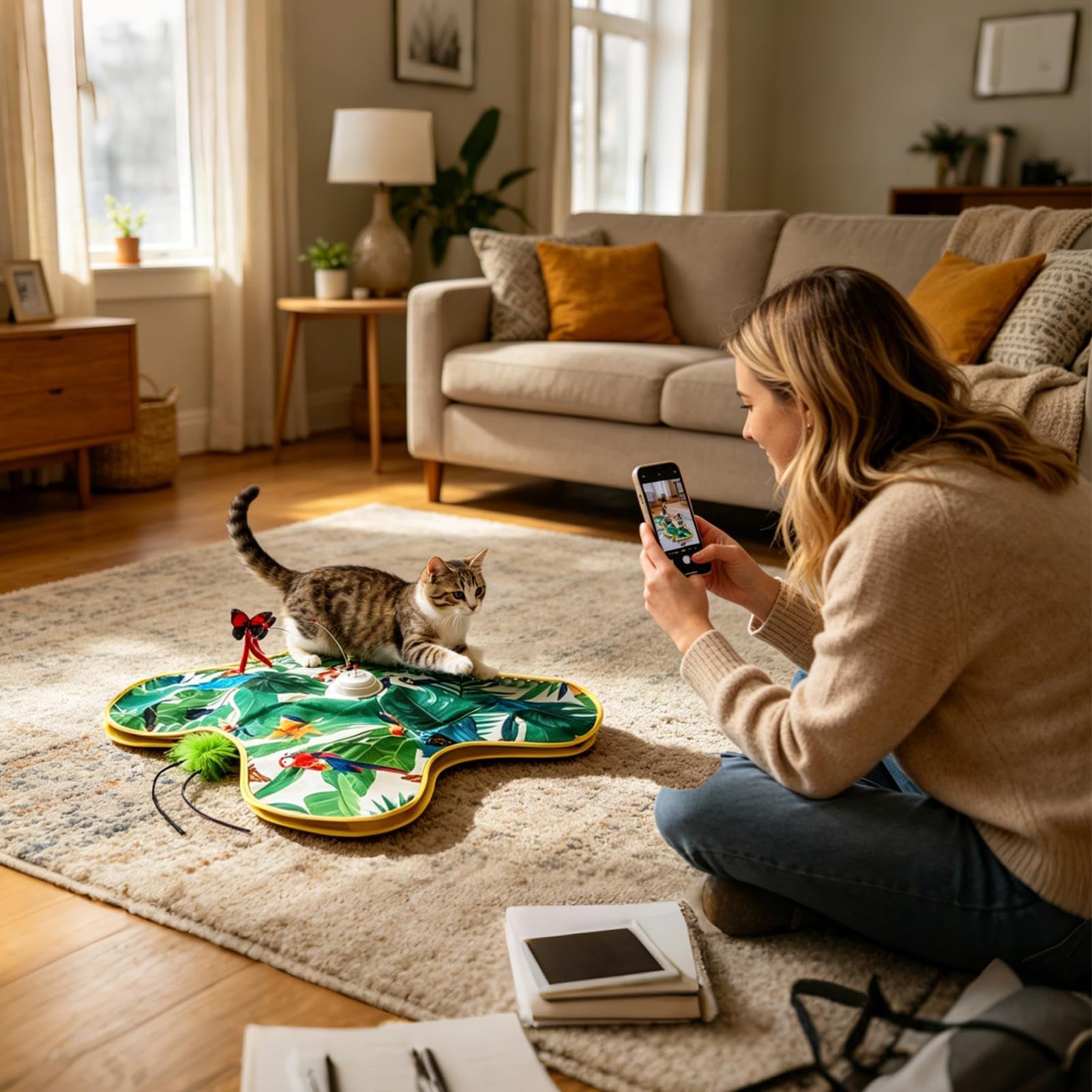 Automatisches Katzenspielzeug Kätzchen Elektronisches Auto-Rotationsspiel