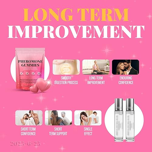 Miniatura 4 de Gomitas de feromonas para mujer, gomitas de equilibrio femenino para mujer, sabor a fresa, equilibra la salud general, mejora el atractivo social,