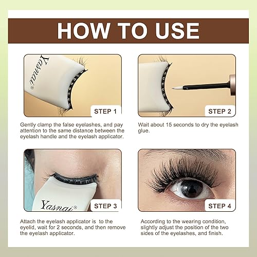 Miniatura 4 de 2 herramientas aplicadoras de pestañas postizas YASNAI para usar pestañas herramientas de maquillaje más convenientes de usar paquete de 2