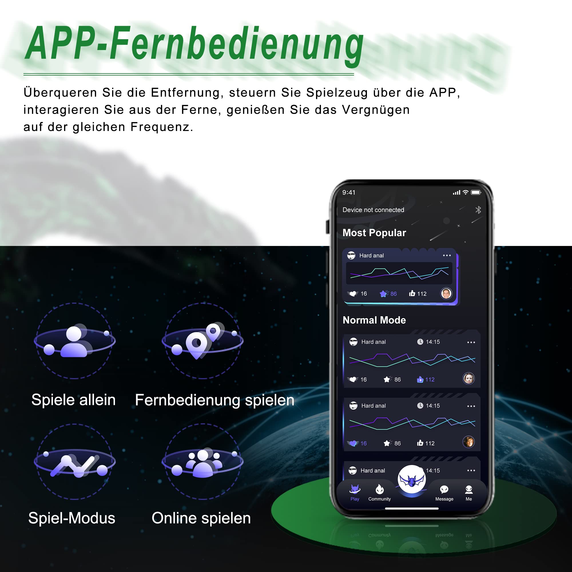 Wildolo APP Controlled Silicone Vibrator, Premium Fantasy Vibration Dildos, Double End Anal Dildo, Huge Dildo for Couple Play: Wildolo APP Controlled Silicone Vibrator, Premium Fantasy Vibration Dildos, Glow in The Dark Sex Toy for Men Women