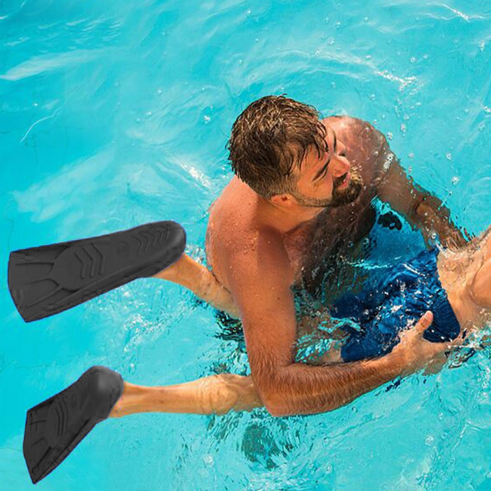1 par de aletas de natación, aletas de natación de silicona para más fuerza, aletas de natación con bolsillo completo para los pies, aletas de esnórquel antideslizantes, aletas de entrenamiento de