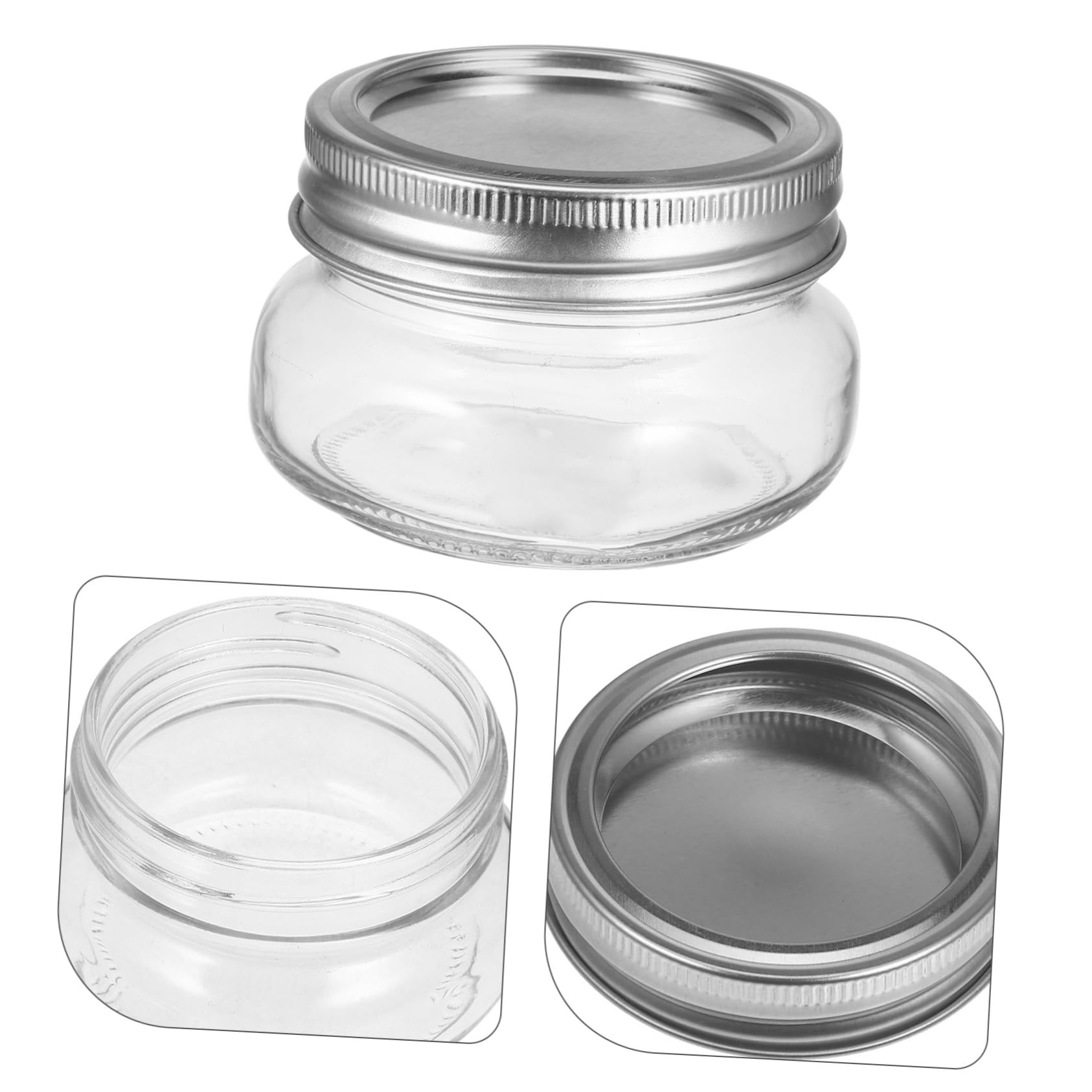 Alipis 6 Pezzi Contenitore con Coperchio in Vetro per Alimenti Barattolo Piccolo per Conservazione di Dolci Spezie Marmellate e Dessert Riutilizzabile e Facile da Pulire