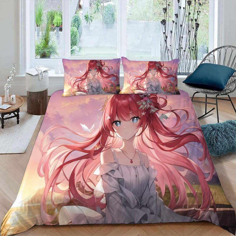 Housse de couette manga 140x200 VULORA avec 2 taies d'oreiller
