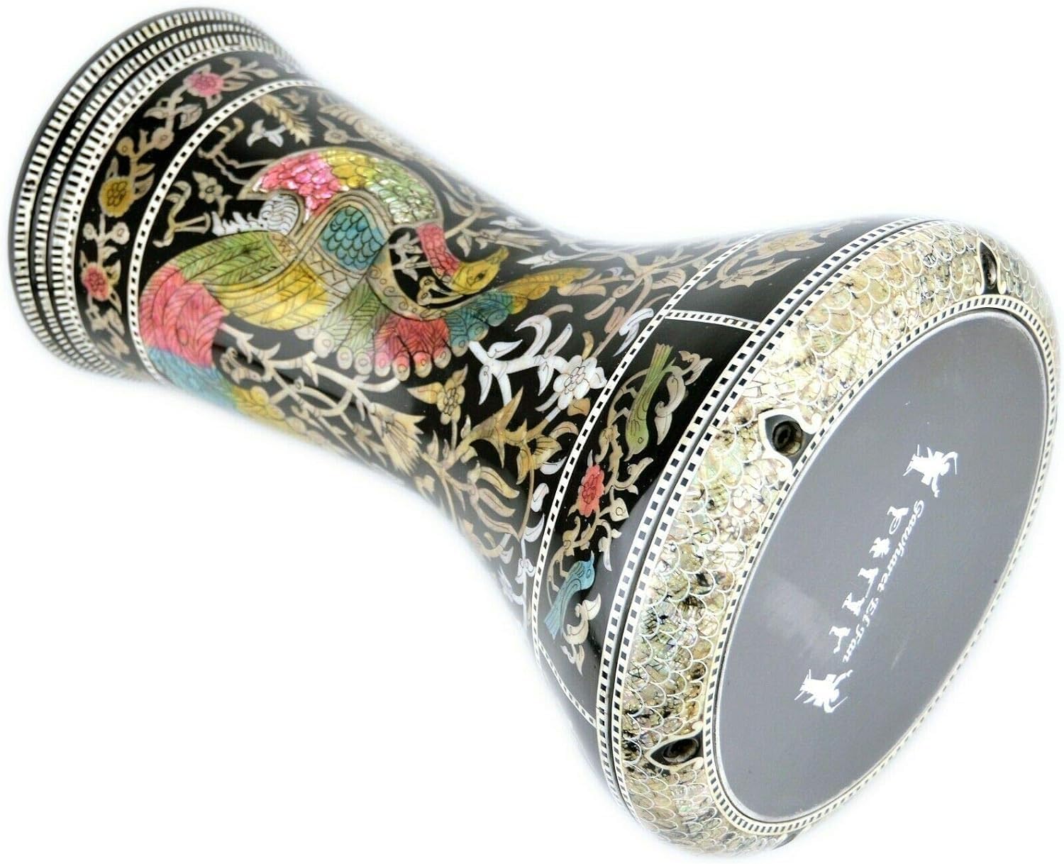 Darbuka doumbek drum tabla 18.5/19 inch inlaid mother of pearl with free bag (Peacock 19")