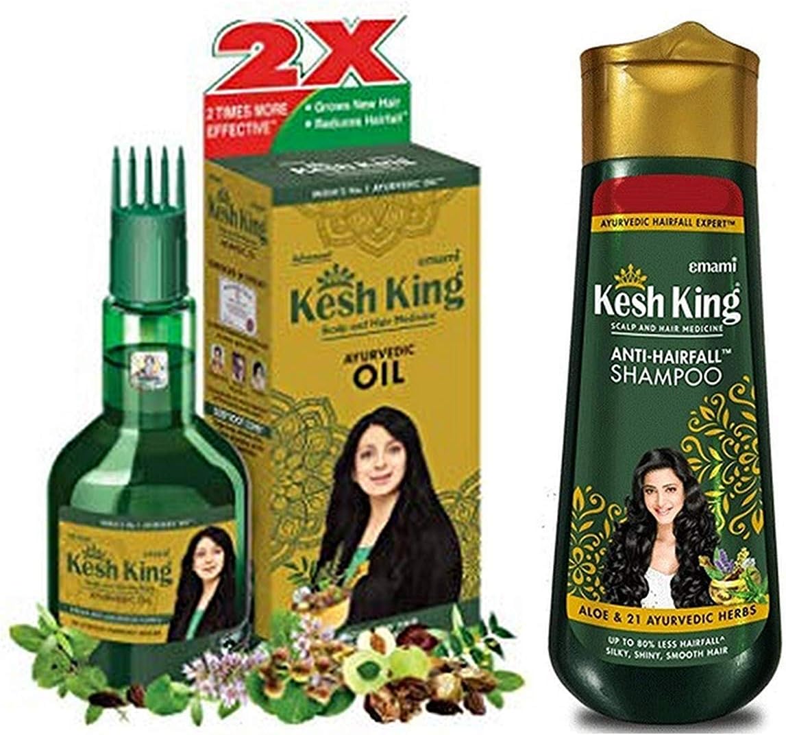 Kesh King Ayurvedic Scalp and Hair Oil And Shampoo (Hair Oil 60ml & Shampoo 50ml Combo)