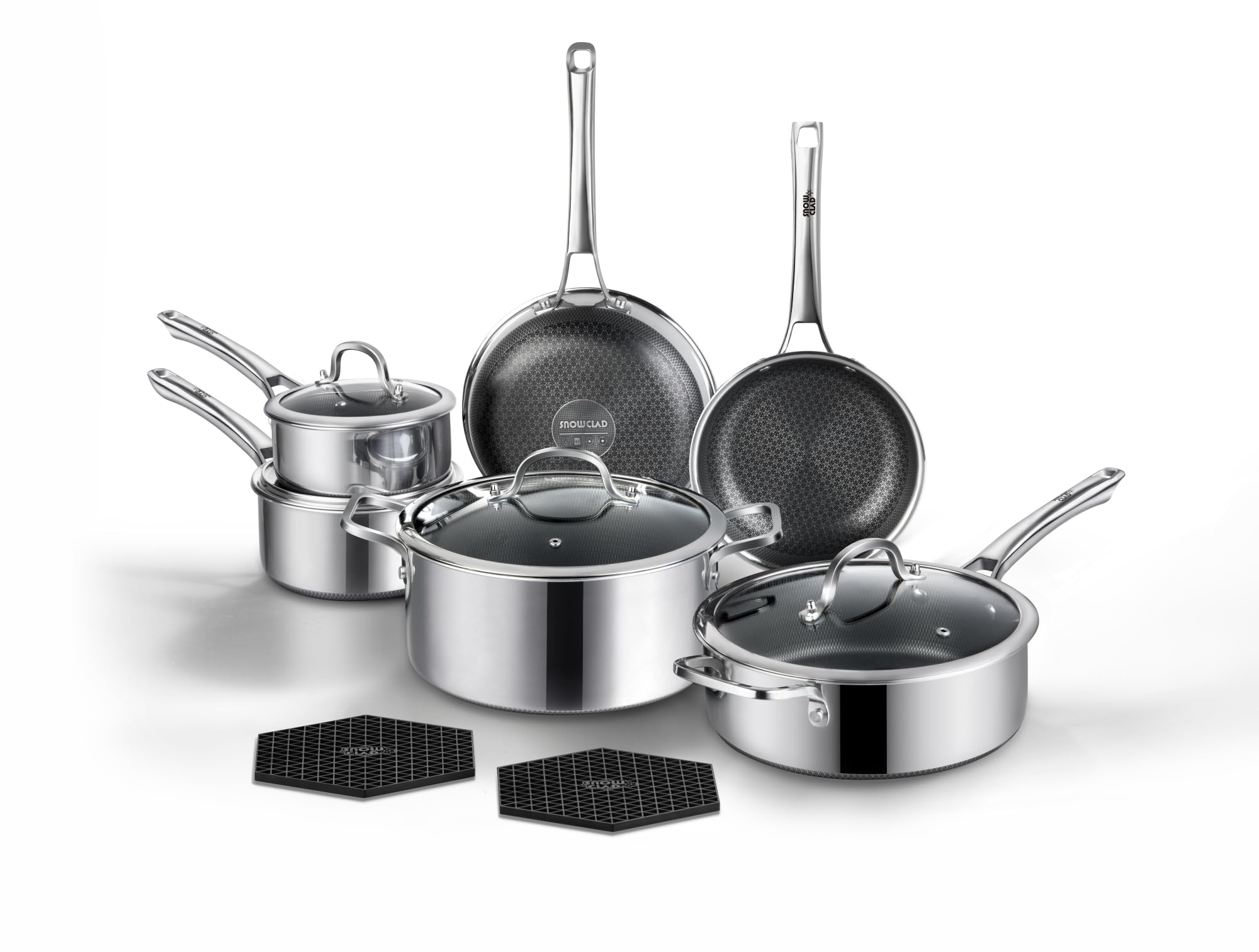 SNOWCLAD Nonstick Frying Pan - 12 Inch Stainless Steel -12 SNOWCLAD Nonstick Frying Pan - 12 Inch Stainless Steel -12