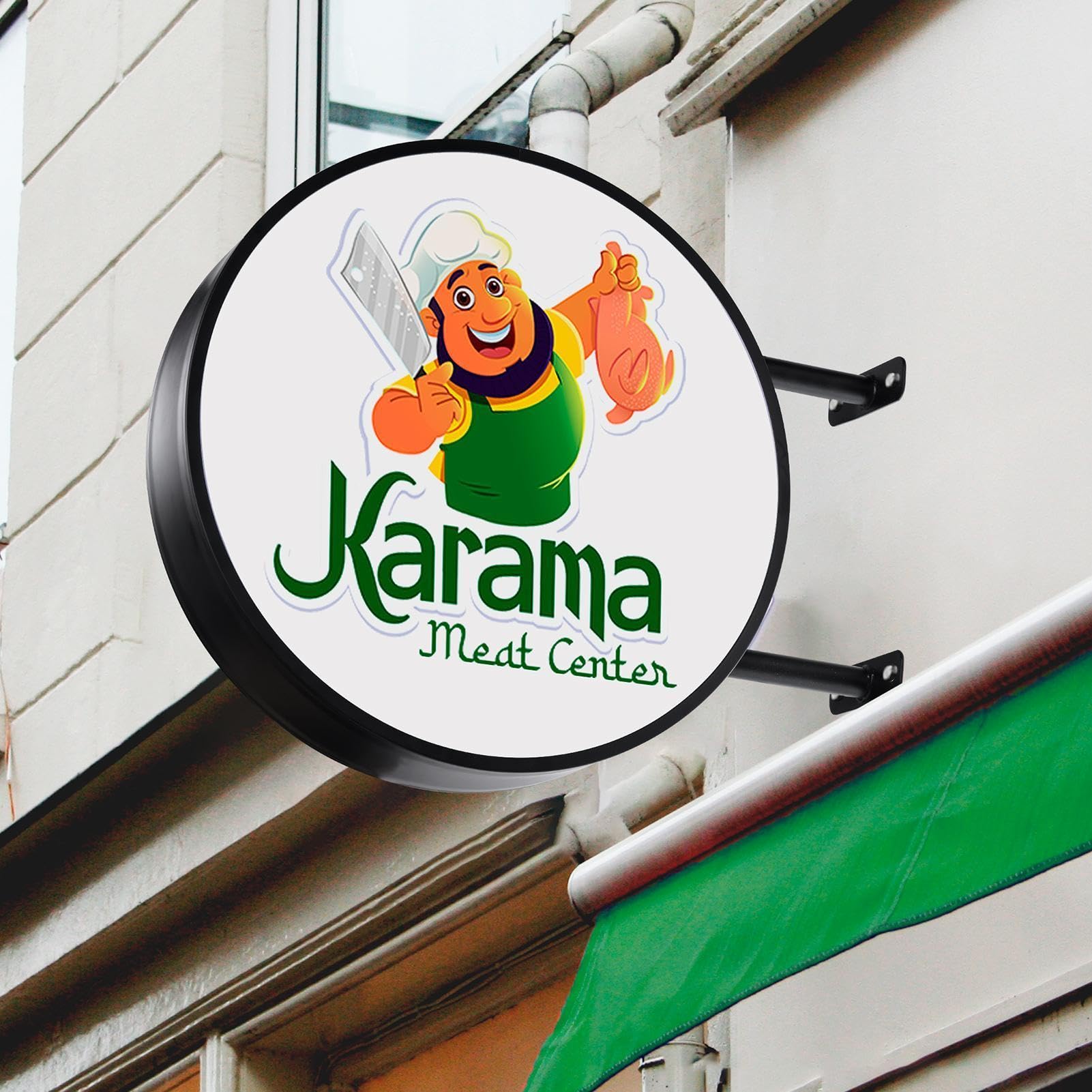 De Luz LED De Doble Cara Letrero De Logo Con Iluminación LED De Doble Cara | IP65 Resistente Al Agua 51 cm Cartel Publicitario Iluminado Para Bar Cafetería Restaurantes Hotel Salón Decoración