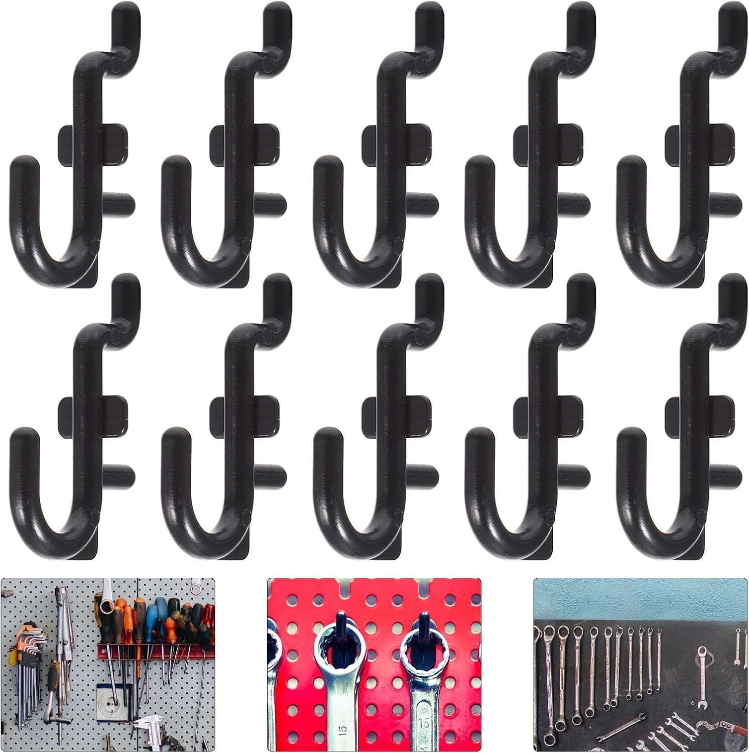 100 Pcs J Shape Metal Pegboard Hooks Shelf Hangers Garage Storage Hooks for Tool Organization and Display on Peg Board