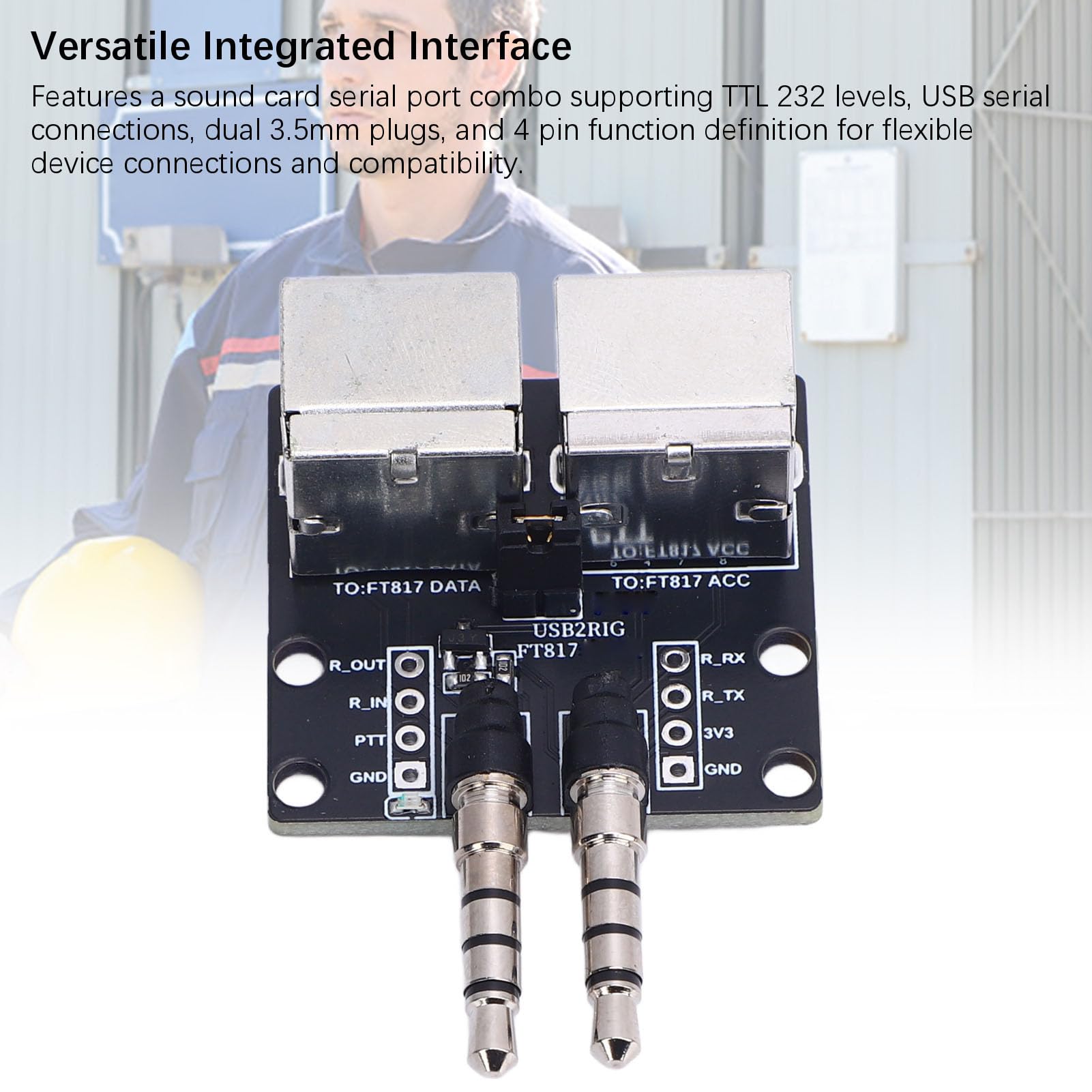 XUMIUZIY Interfaccia Digitale USB per Modi Radio, Scheda Audio Seriale 2 | Interfaccia modalità digitale con codec audio integrato, per radioamatori FT8 CAT Control, HF VHF UHF, custodia in ABS