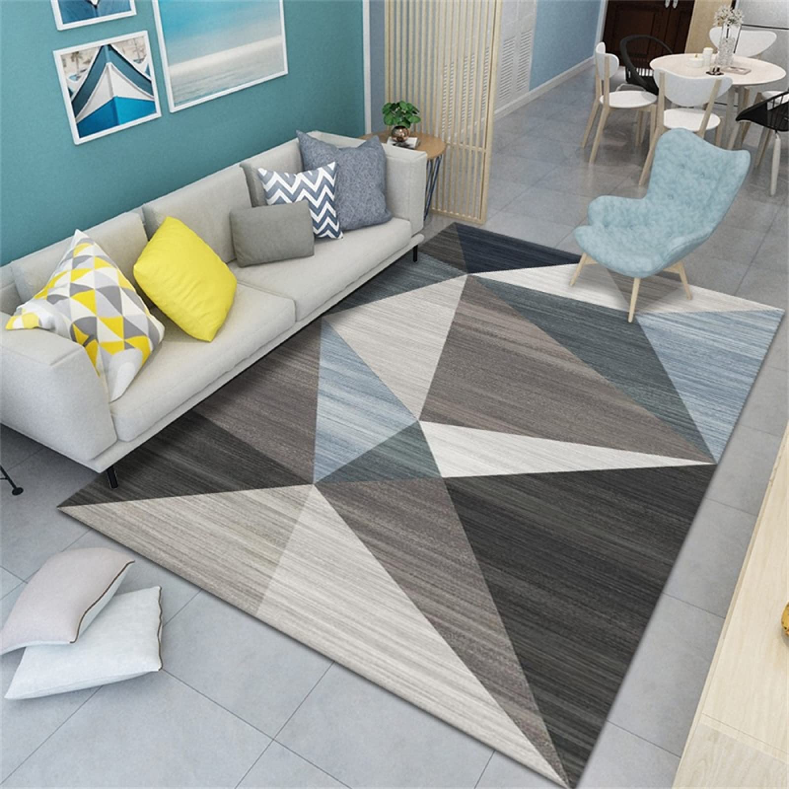 Tapis d éveil géométrique et moderne pour chambre d'enfant garçon 100x200