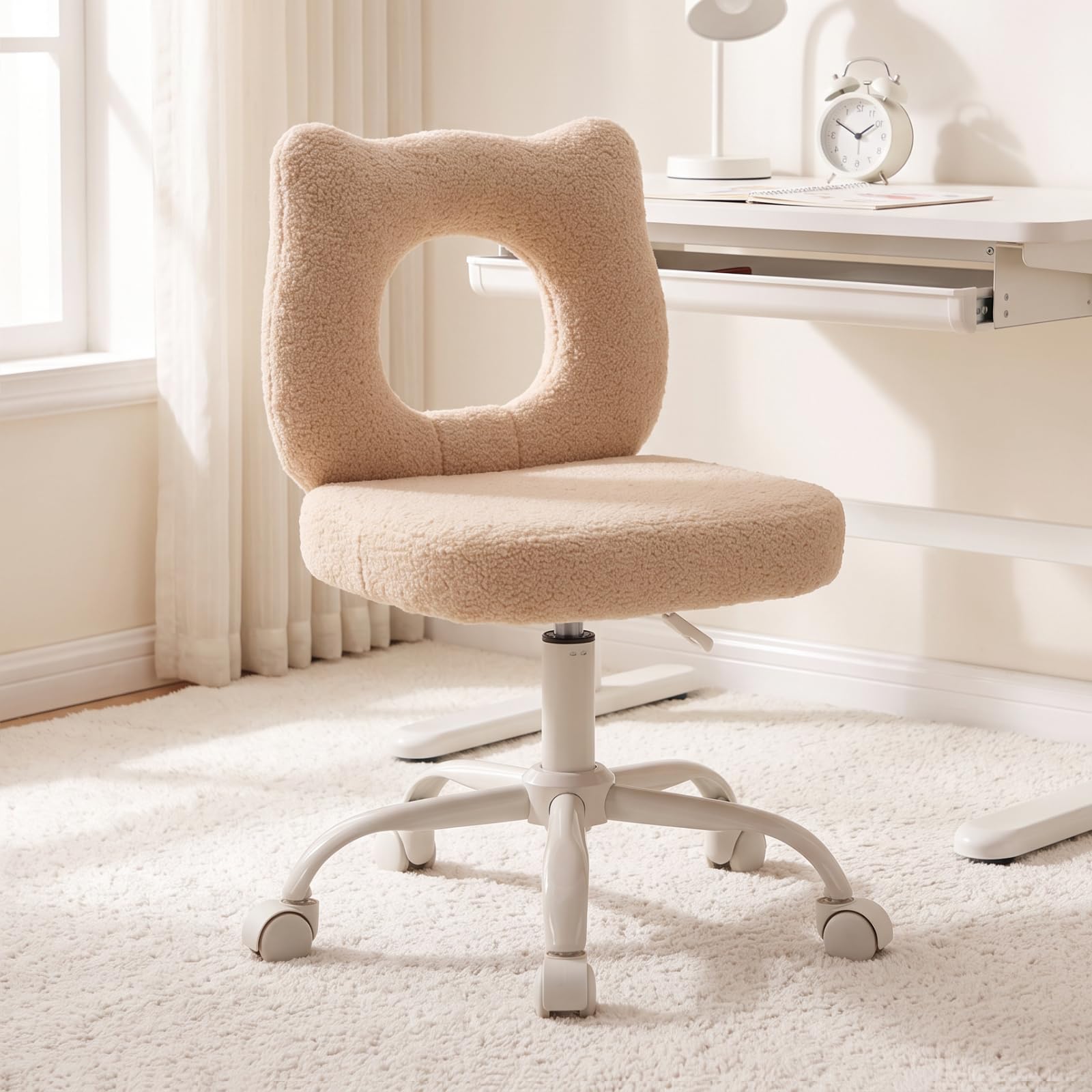 chairus Kids Desk Chair, Swivel Study Chair with Backrest, Khaki