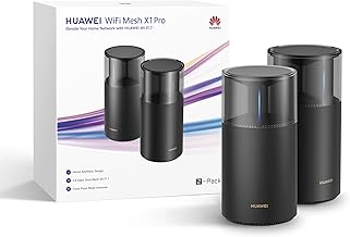 HUAWEI WiFi Mesh X1 Pro Router(2 Pack), 3,6 Gbit/s, Dualband WLAN 7, etagenübergreifende Netzantenne, Vier 2,5-GE-Anschlüsse, ästhetisches Design, Keine DSL-Funktion, Gaming, 30 Monate Garantie