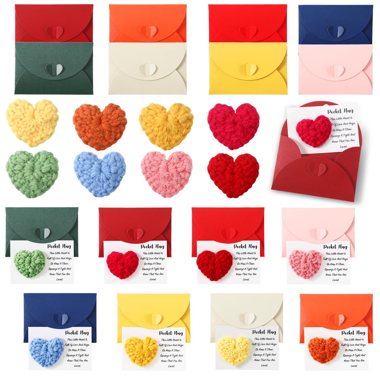 Amazon.com : WGXX 16 Pack Valentine Little Pocket Heart Hug Cards