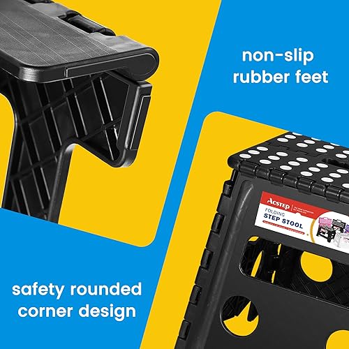 Miniatura 109 de Taburete plegable resistente de alta calidad de 13 pulgadas de altura para adultos, taburete de cocina, jardín, baño, color blanco Blanco,Bicolor