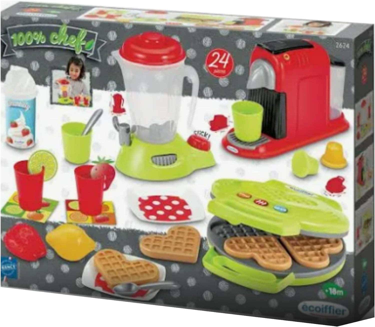 Ecoiffier 100% Chef Small Appliance Set, Multi-Coloured (2524)