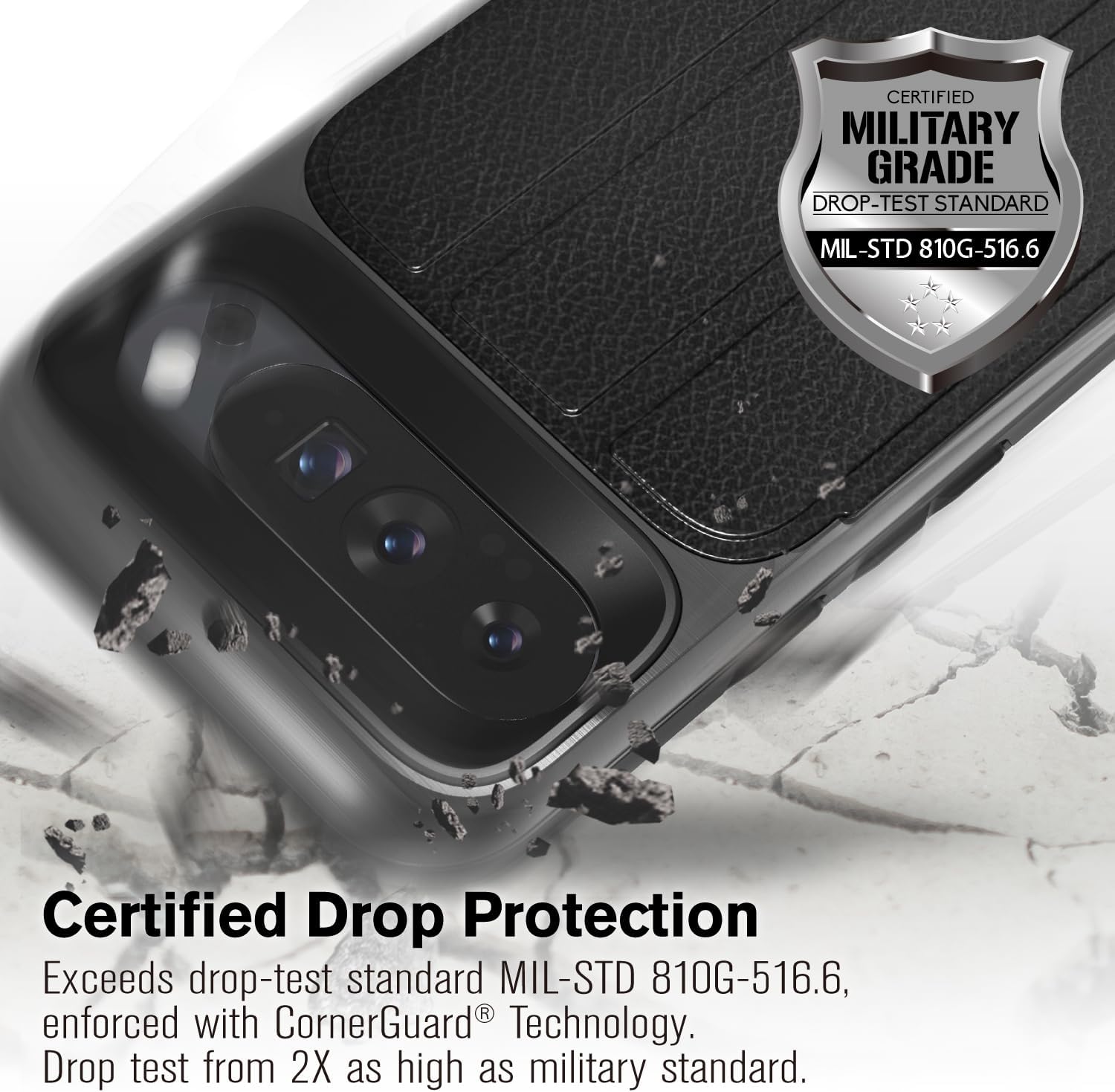 VENA vCommute for Google Pixel 9 Pro XL (2024) Wallet Case, [Military Grade Drop Protection] Flip Leather Cover Slot Card Holder with Kickstand - Black