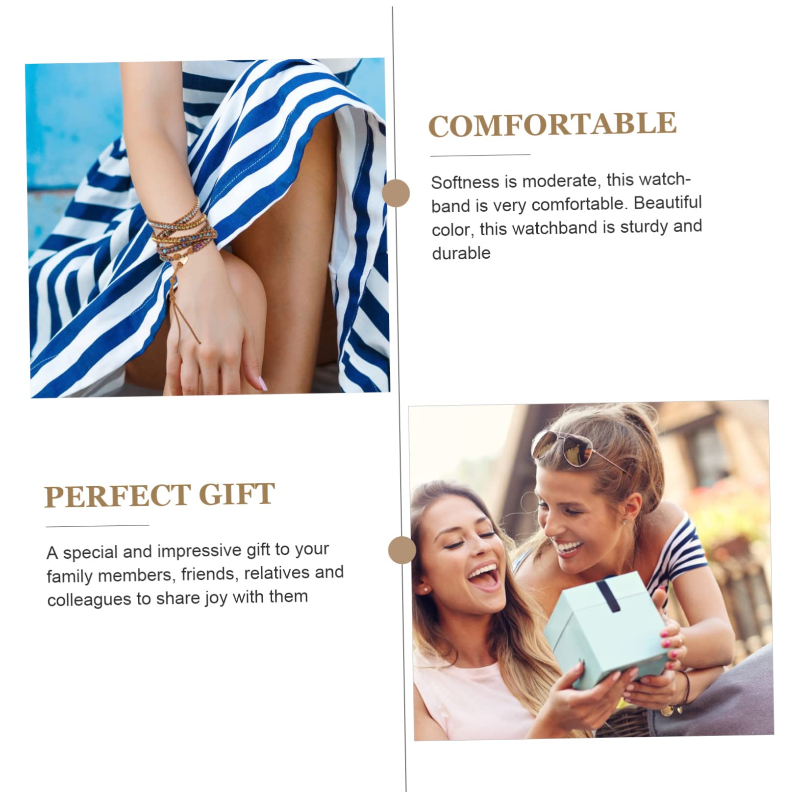 Gadpiparty 2 Pièces Bracelet Perlé Montre Bande Remplacer Montre Bande Bracelets De Pour Femmes Femmes Bracelets De Smartwatch Bandes De Remplacement Bracelet Pour Miss