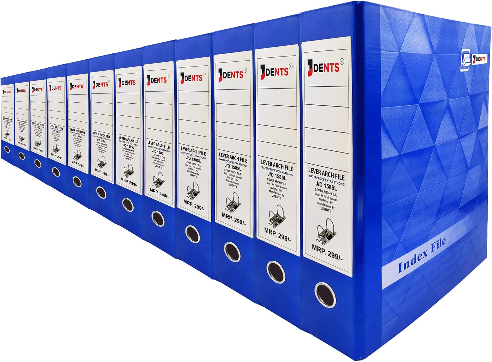 Cardboard Office Lever Arch Binder Box File Folder Laminated 3D Design Box File Best for A4, Legal, Letter Size (Dark-Blue) - Pack of 12 Folder Cover File, Folder for Certificate and Document