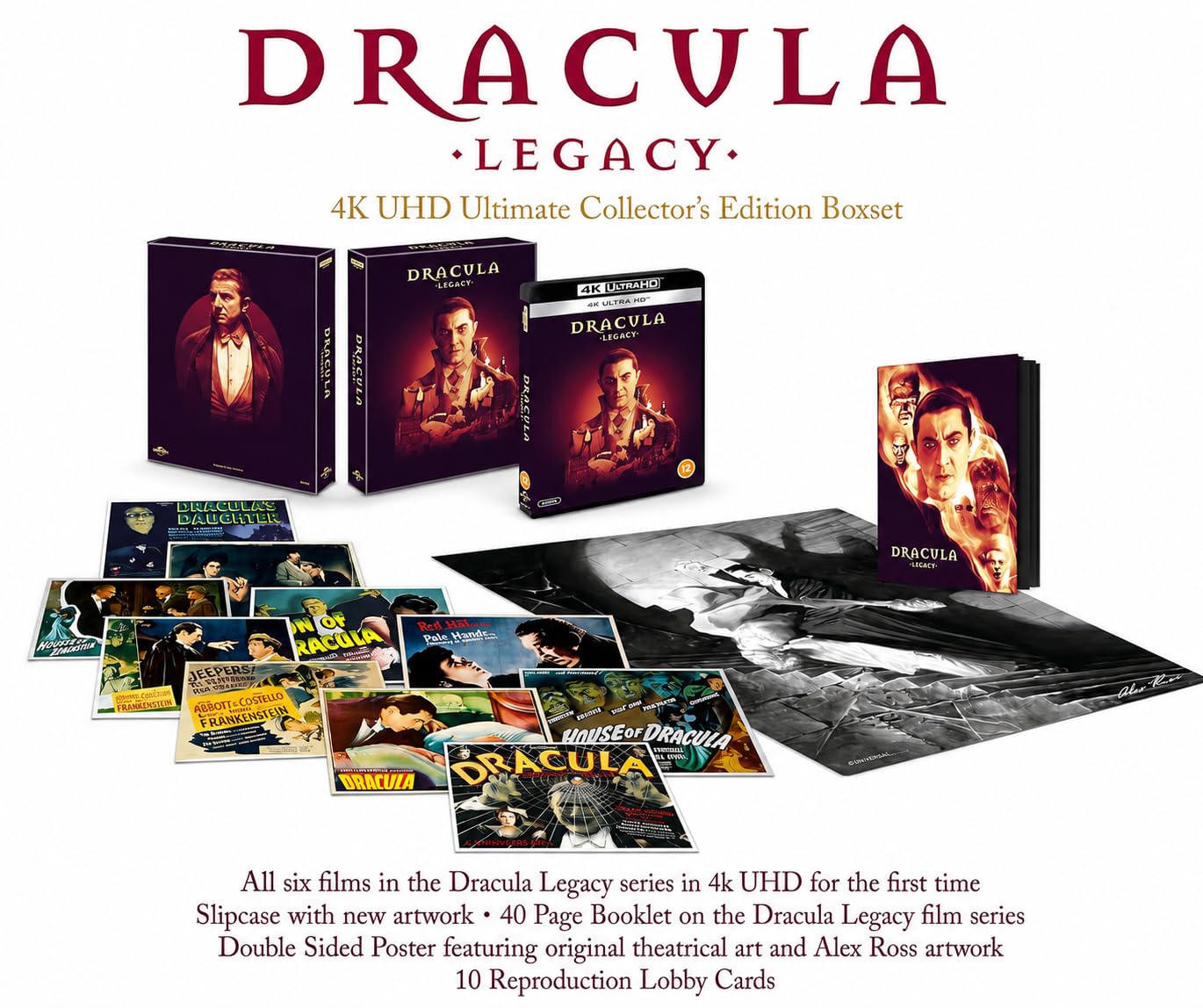 Dracula Legacy 7-Movie Collection 4K Ultra HD + Blu-ray Ultimate Collector’s Edition Box Set Region Free Includes 40-Page Booklet Lobby Cards Poster