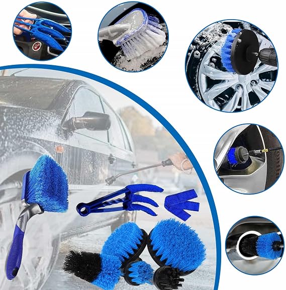 Eidoct 30Pcs Car Detailing Kit, Cleaning Kit, Interior Exterior Car Care Detailing Set | Car Duster Set, for Cleaning Car Motorcycle Bike Wheels Engine Emblems Leather Dashboard Air Vents