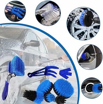 Eidoct 30Pcs Car Detailing Kit, Cleaning Kit, Interior Exterior Car Care Detailing Set | Car Duster Set, for Cleaning Car Motorcycle Bike Wheels Engine Emblems Leather Dashboard Air Vents