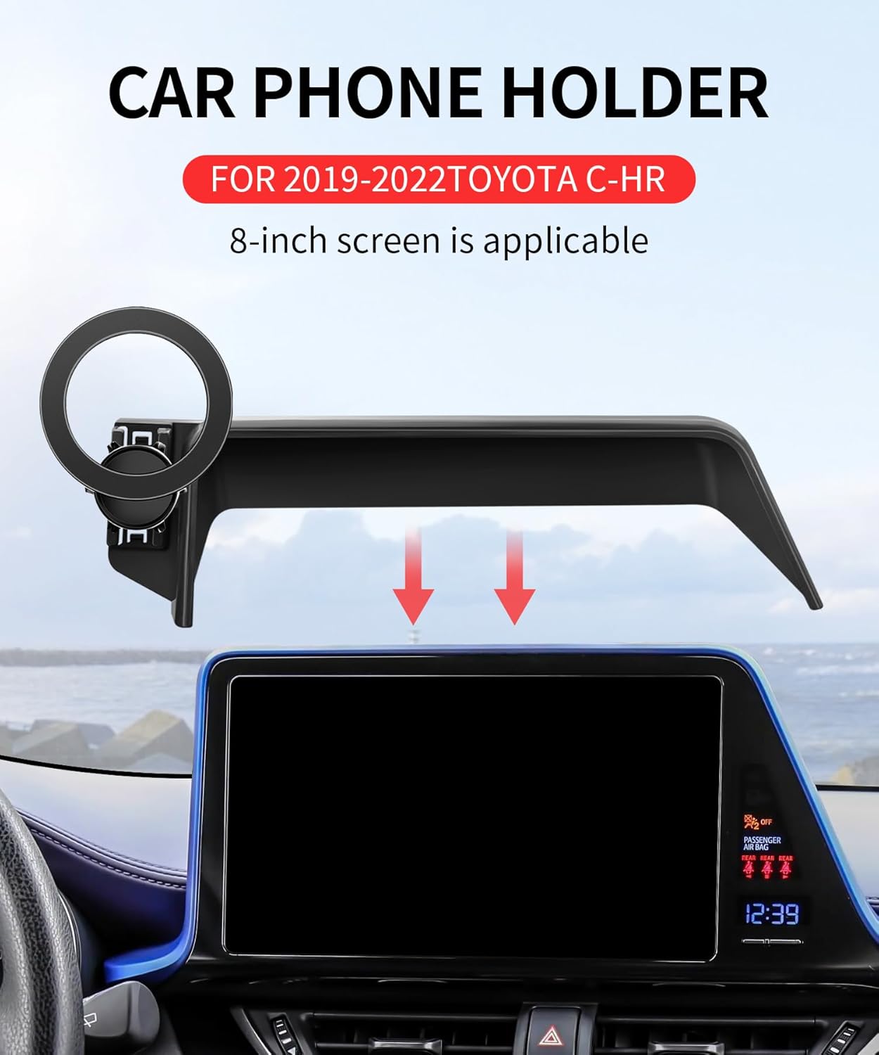 MaserWeller Car Phone Holder for 2019-2022 Toyota C-HR CHR Accessories, 360 Rotation Phone Mount, Compatible with MagSafe, Does Not Affect Air Vent