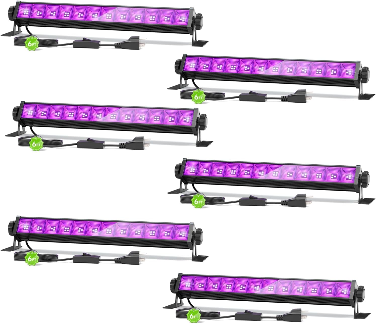 6 Pack 42W LED Black Light Bar