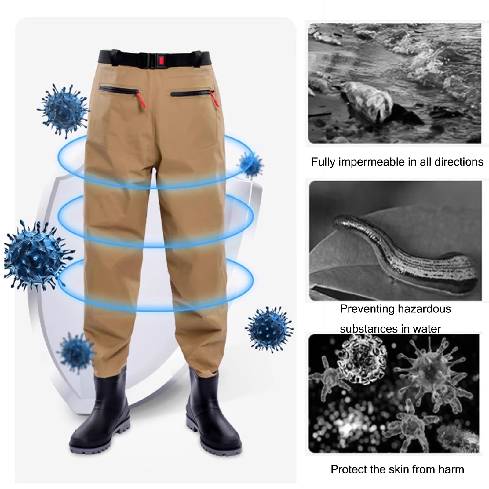 Stivali A Coscia da Pesca Stivali da Pesca in PVC per Uomo, Impermeabili, Adatti per Pesca, esplorazione, lavori in Acqua, Lavaggio Auto