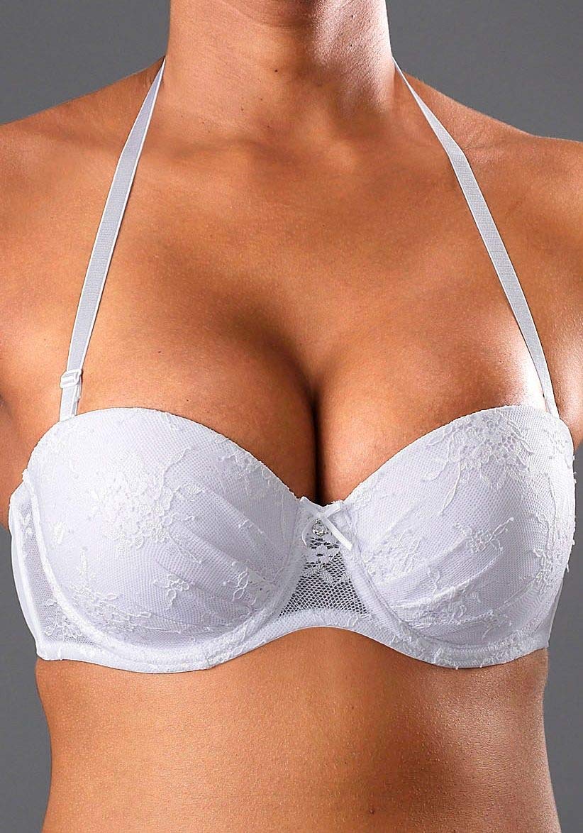 Lascana Damen Push-up-BH mit abnehmbaren Trägern, Spitze, rutschfest, viele Tragevarianten - der Flexible für jeden Anlass