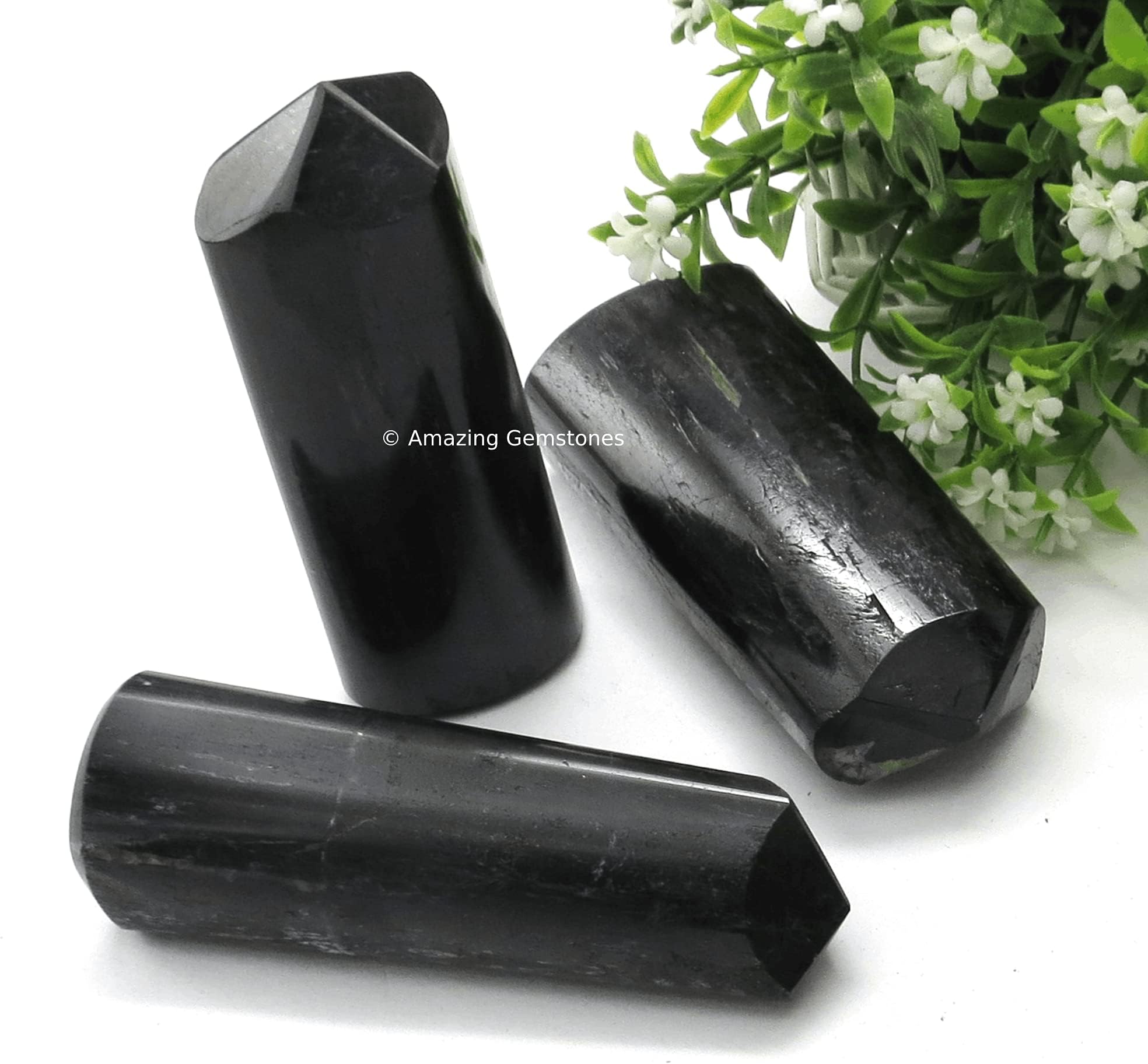 Amazing Gemstone Big Black Tourmaline Crystal Towers ~ Natural Healing Crystal Point Obelisk for Reiki Healing and Crystal Grid (Black Tourmaline (Big), 2" to 3" INCH)
