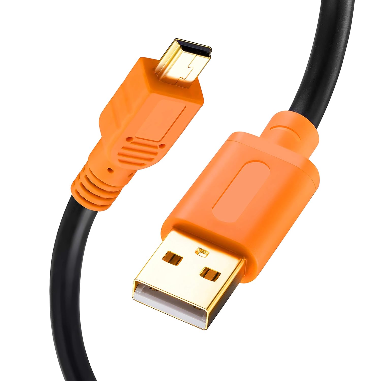 Mini USB Cable 25Ft, Tan QY Mini USB Cable USB 2.0 Type A to Mini B