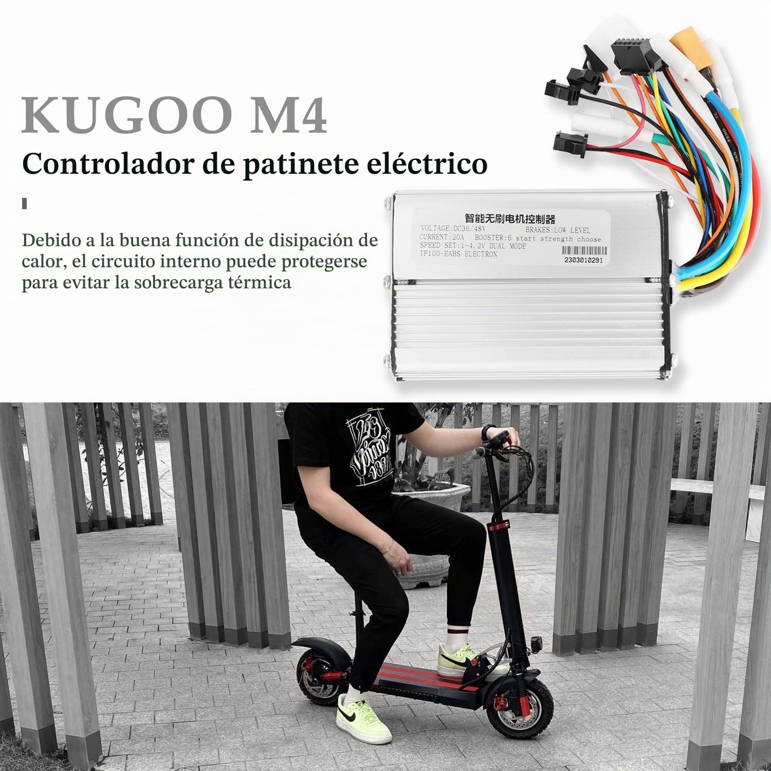 Scooter Controller Motor Brushless Controller 48V 20A Compatible con KUGOO M4 2 Wheeled Scooter
